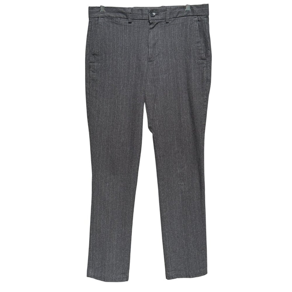 Gap Mens Slim Fit Gray Pinstripe Casual Cotton Dress‎ Pants 31x29
